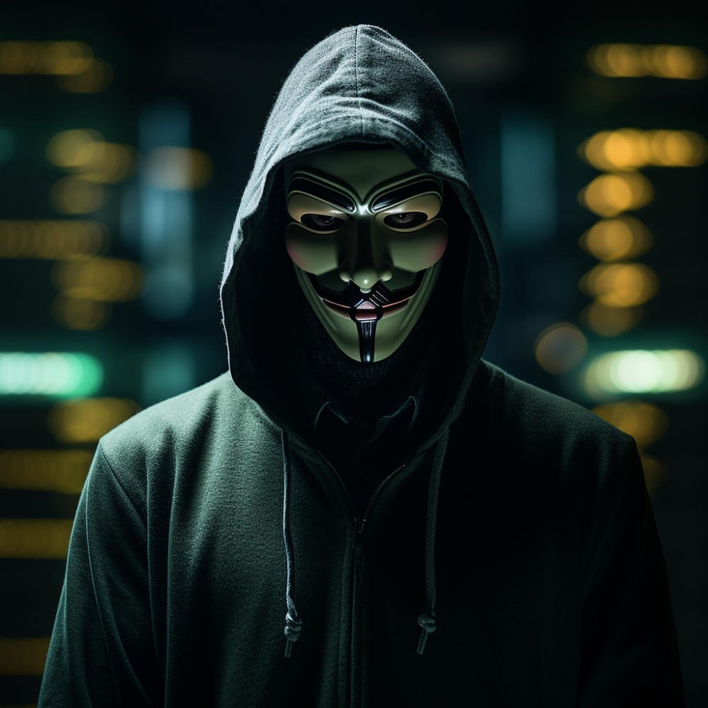 En hacker ser rett i kameraet, interaktiv teambuilding fra SpyGames i Lillestrøm - med profesjonelle skuespillere.