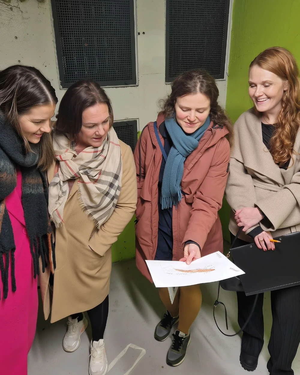 En gruppe med deltakere studerer et spor under en kick off med SpyGames i Bergen