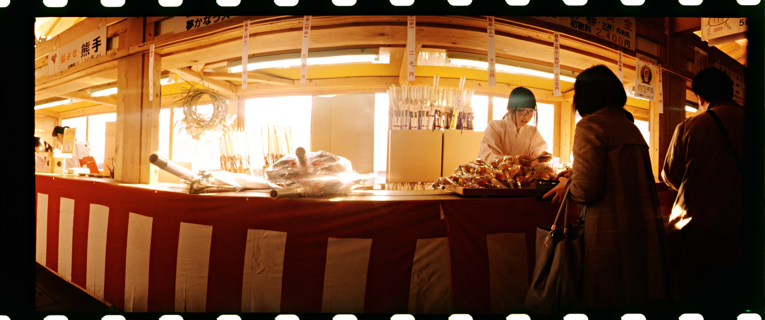 Panon Widelux F7 , Velvia and New years day in Nagasaki, Japan.