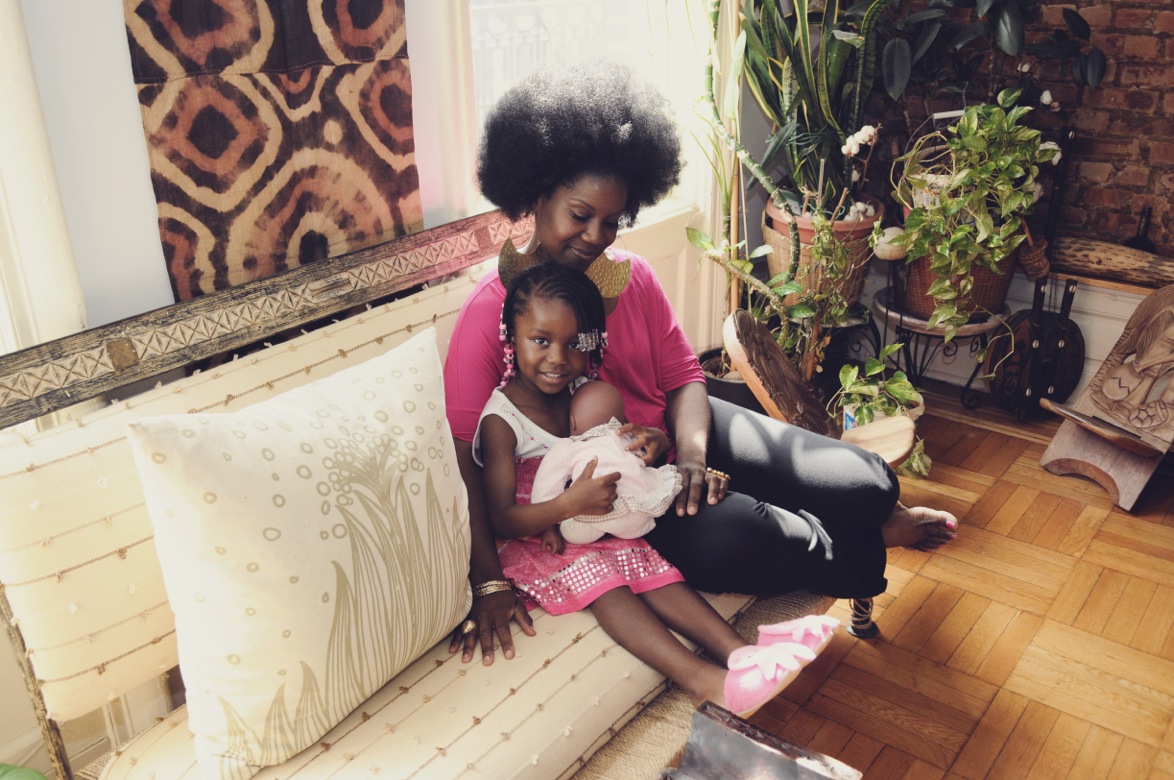 The one thing Tappin didn't feel ready for was motherhood. “When my girlfriends were like 'Yes, I want a big wedding and the baby and my husband,' I was just like, 'Where's the club?'” Tappin recalls. Her collar-bone-length earrings seem to nod in agreement as she laughs. It wasn't until she met her husband of 12 years, retired African historian Damani Saunderson, that the idea of being a mother and a wife didn't seem like someone else's dream. And even then, she did it her way: a home birth in her living room, with her husband, his sons, her sisters, a midwife and a longtime friend/doula to help her baby enter the world.