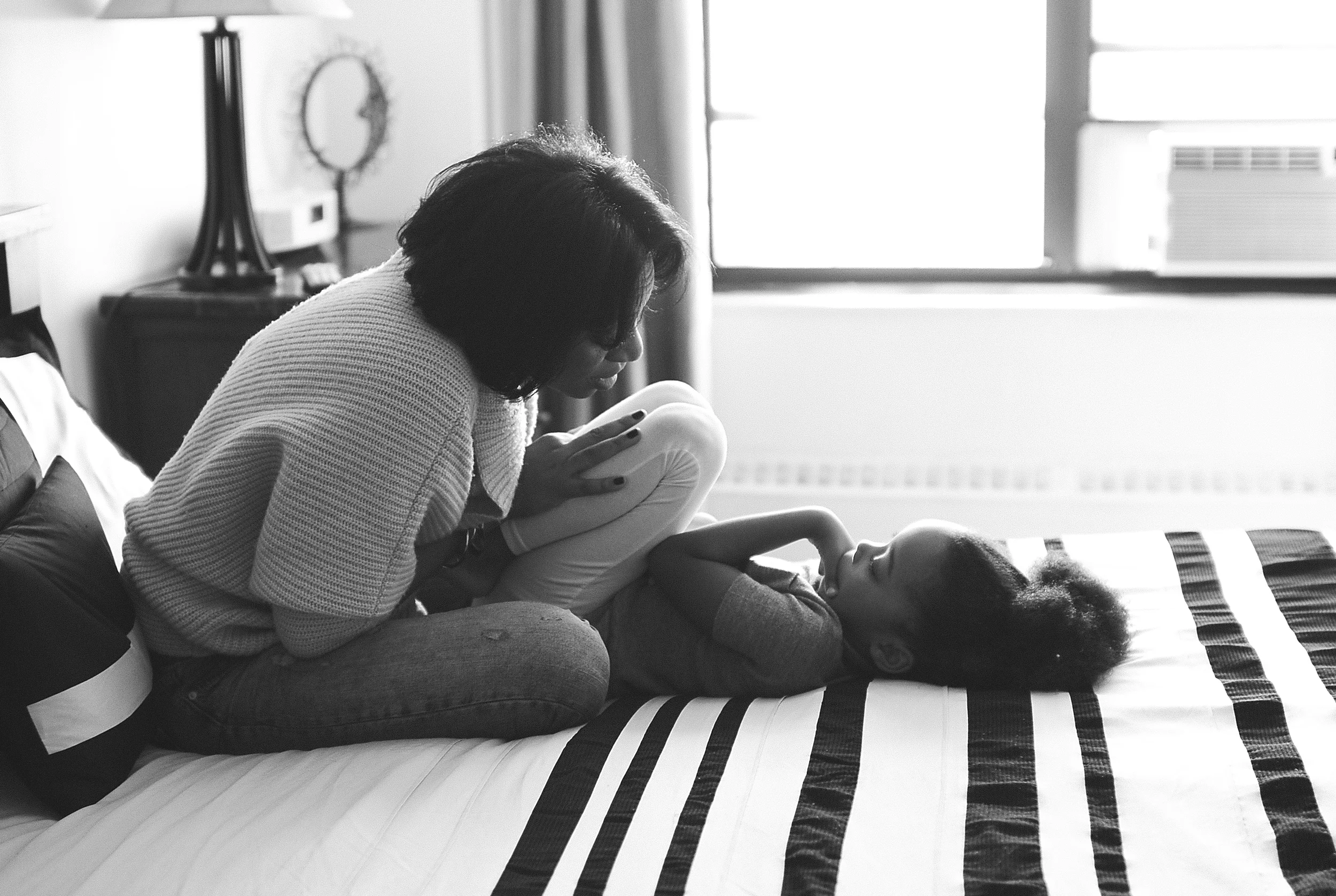 Fill in the blank: I love being a mom most when ...? I love being a mom most when I am a fly on the wall and I’m watching Jayden laugh and be happy. You can just tell when she is exuding happiness. I love being a mom most when Jayden takes my face in her hands and gives me a kiss, or hugs me at night. I could watch my daughter all day long. I mean, look, she drives me insane, don’t get me wrong; she’s a kid and I’m an adult — that’s part of it. But I dig her, I like this little girl. I think that she is an awesome kid. She’s so empathetic, she’s so concerned about other people — she just has a good heart. I love being a mom most when my husband gives me a kiss, and she says almost every time, “Happily ever after.” ( Laughs )
