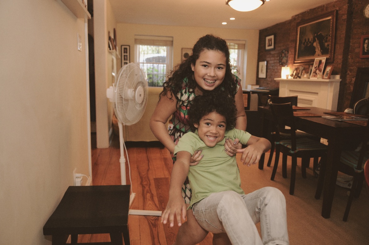 What’s a typical day like with your children? We live in Brooklyn, but we used to live in TriBeCa. My daughter is still in the District Two School District, which is great, but that means she’s commuting to Manhattan to get to school. So I wake up at six o'clock in the morning with her and we leave the house together. I drop her off and then I go back on the subway and go to work. Chris, my husband, is maybe 30 minutes behind us, because my son Romon just started Pre-K and he’s going to school in Brooklyn. My husband will get Romon ready, and he goes to a school where they wear uniforms. As a mom, I’m like, “Great, I don’t have to worry about how my husband is dressing him.”