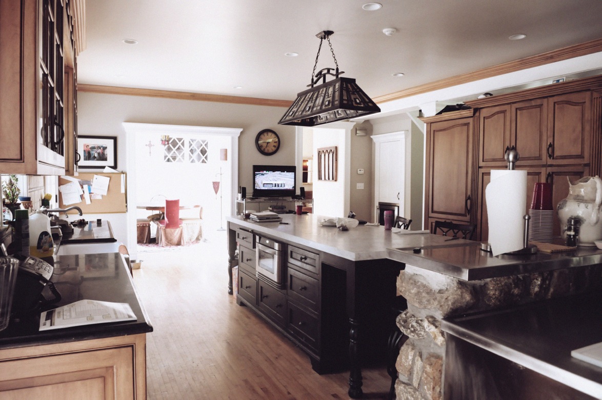 The family's kitchen, located in the home's new extension. 