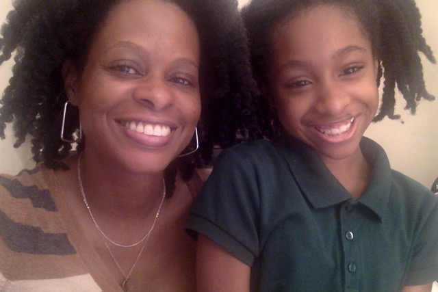 The author with her daughter.