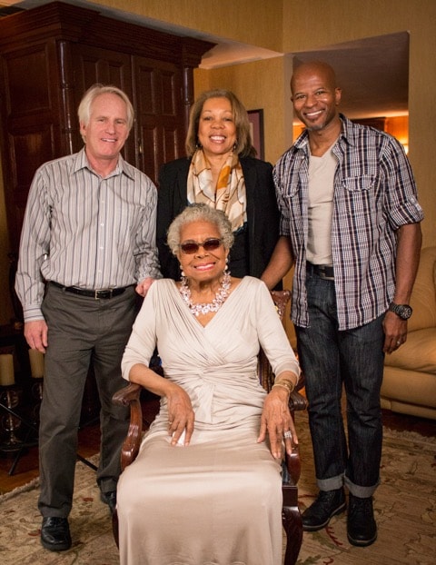 From left to right: Co-directors Bob Hercules, Rita Coburn-Whack, the film's director of photography, and Dr. Maya Angelou. 
