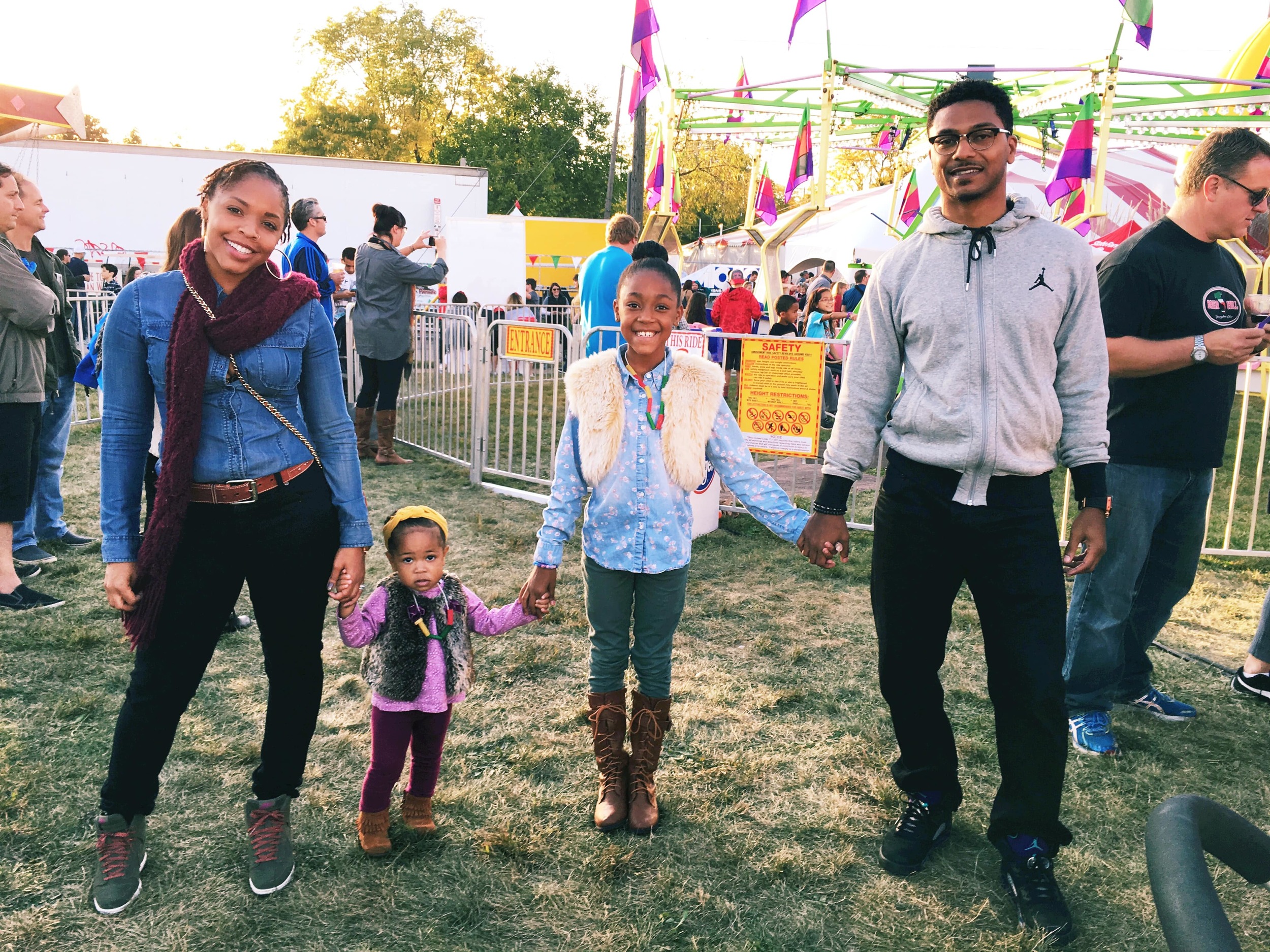 The author Brandy Wells with her family.