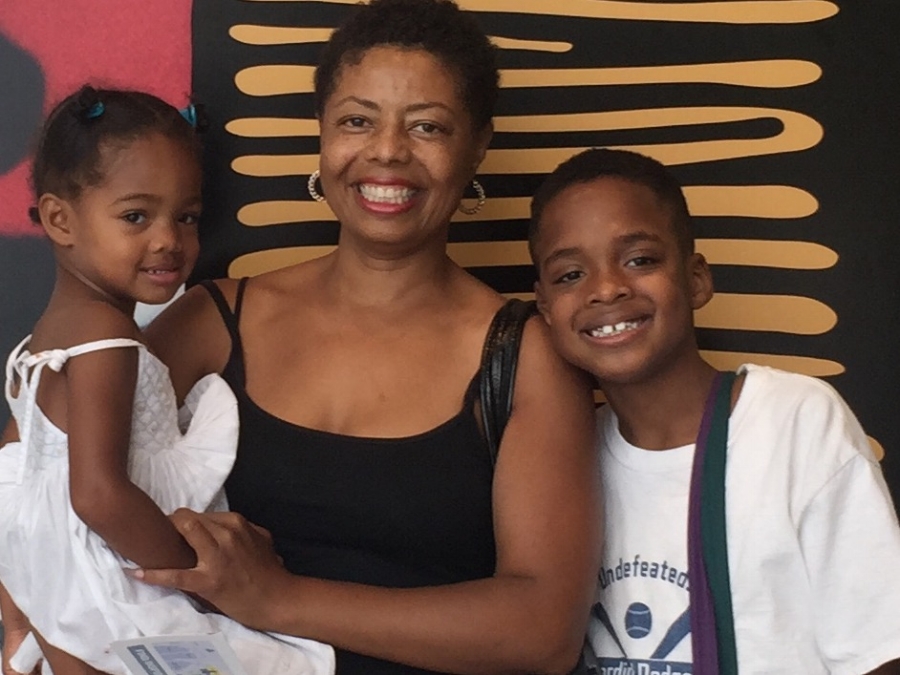 The author Nefertiti Austin with her two children.