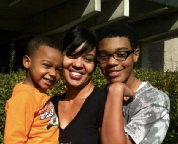 Author Nic Cober with her sons.