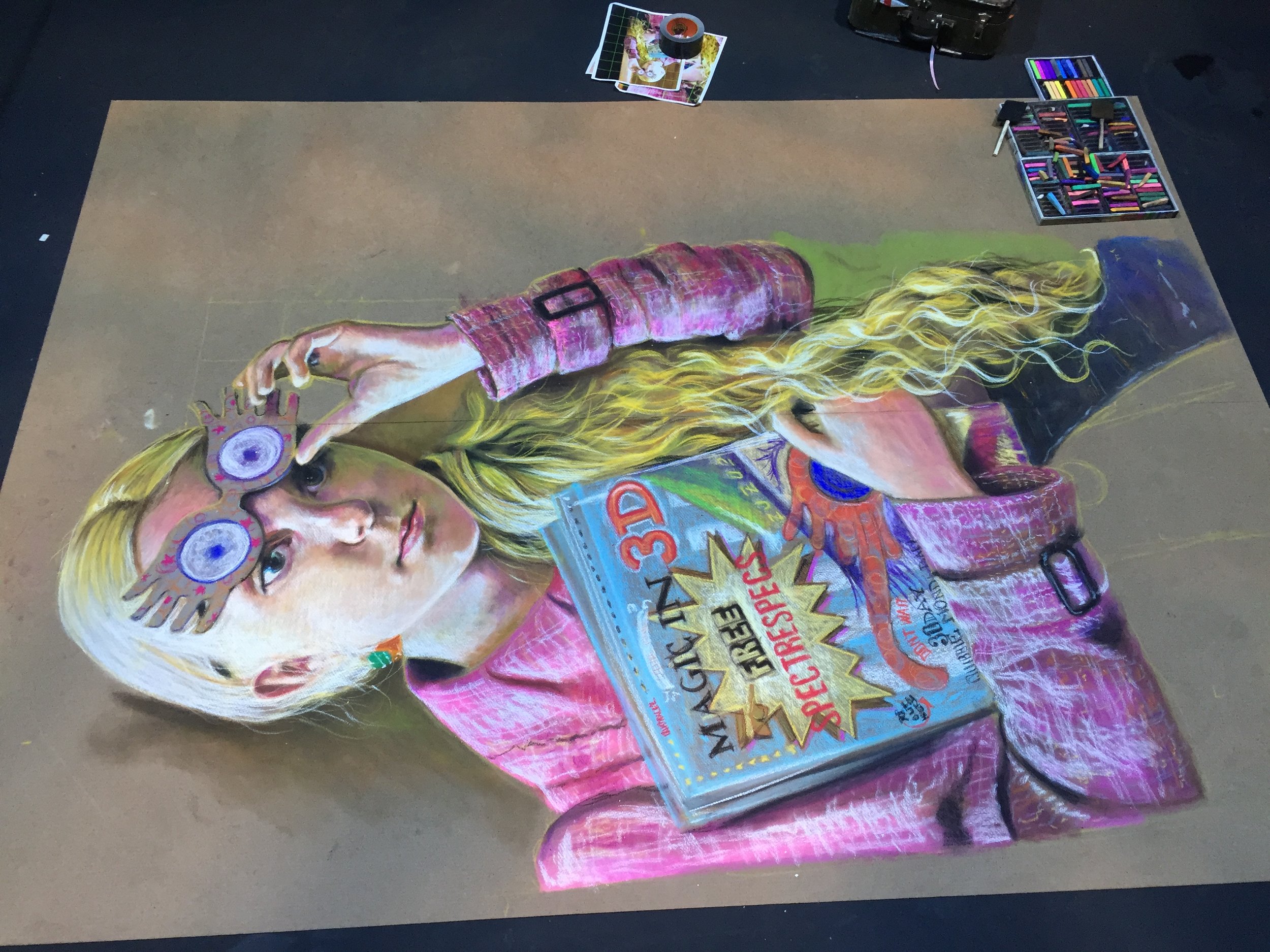 Luna Lovegood Chalk Art