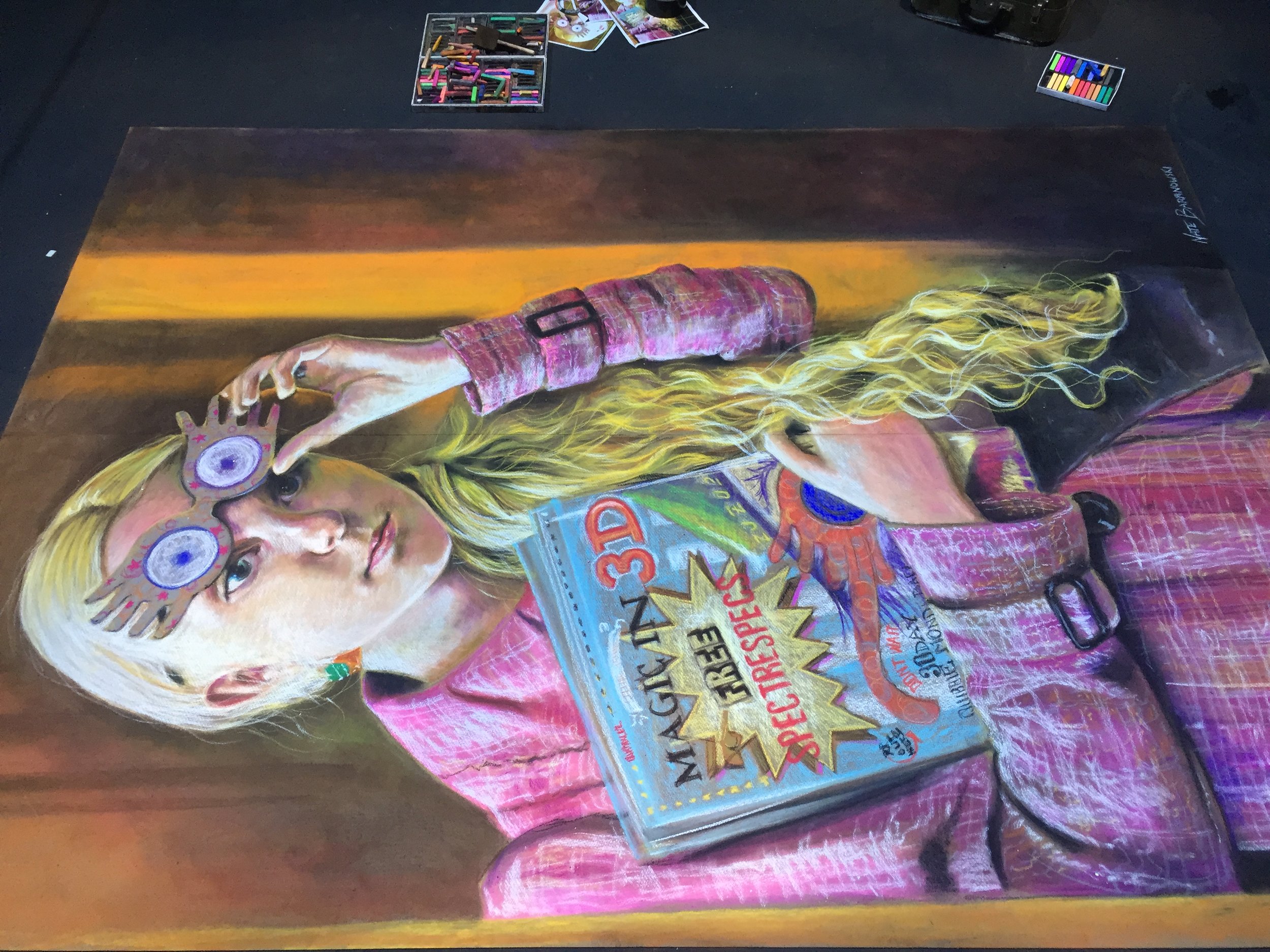 Luna Lovegood Chalk Art