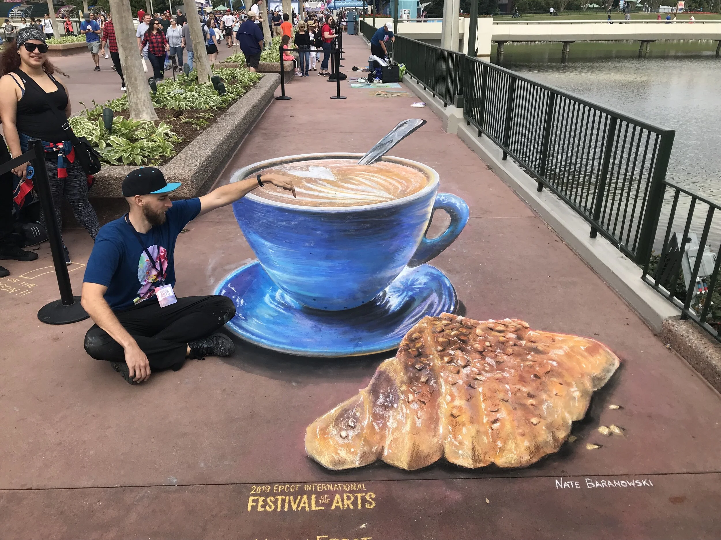 A 3D Cup of Coffee and French Croissant at the EPCOT International Festival of the Arts at Walt Disney World