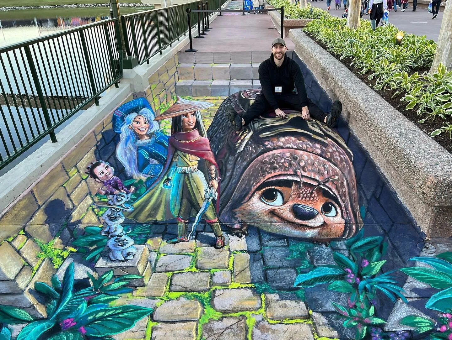 Here&rsquo;s my first 3D piece at the 2023 EPCOT International Festival of the Arts!! Guests can hop on Tuk Tuk and ride next to Raya and Sisu and friends. I&rsquo;ll be back in two weeks to create another one! #artfulepcot
