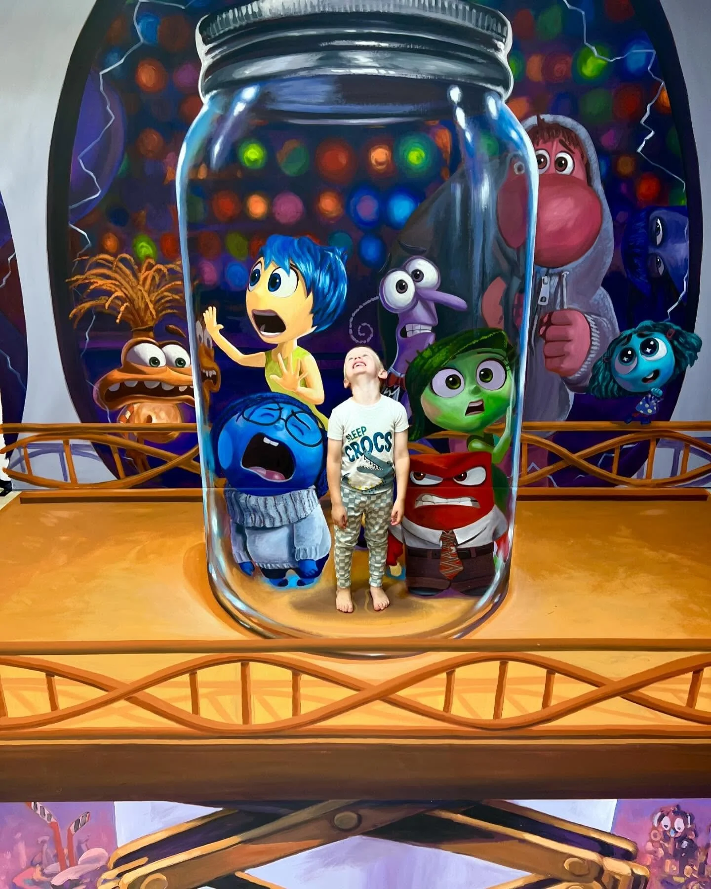 New 3D painting for Disney at @disneyparks for D23 Day at Disneyland! My son really enjoyed talking about all the Inside Out 2 emotions with me while I painted this. (And asking me what Ennui means) @disneyd23