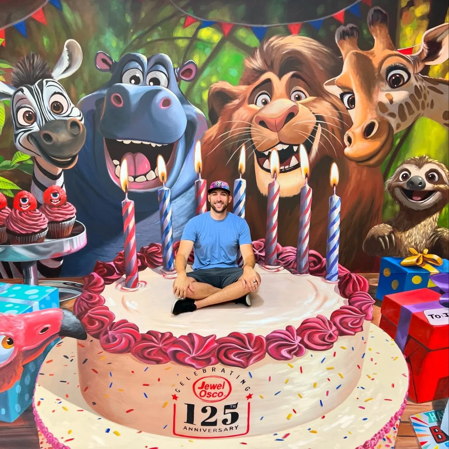 Here&rsquo;s a new 3D street painting that @chriscarlsonart and I painted for @jewelosco 125th anniversary :). This piece was installed at @lincolnparkzoo in Chicago.