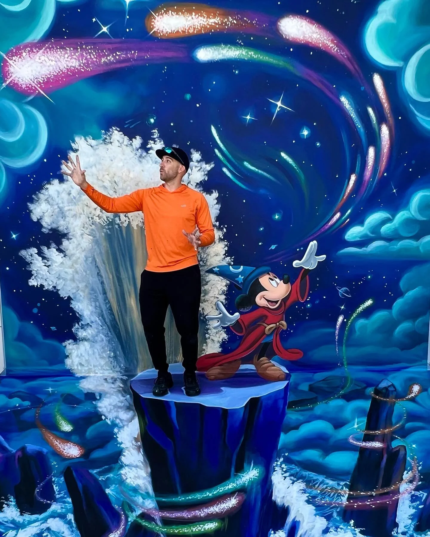 Finished 3D mural in @downtowndisney of Sorcerer Mickey!! Come check it out this weekend during D23 Day at Disneyland!