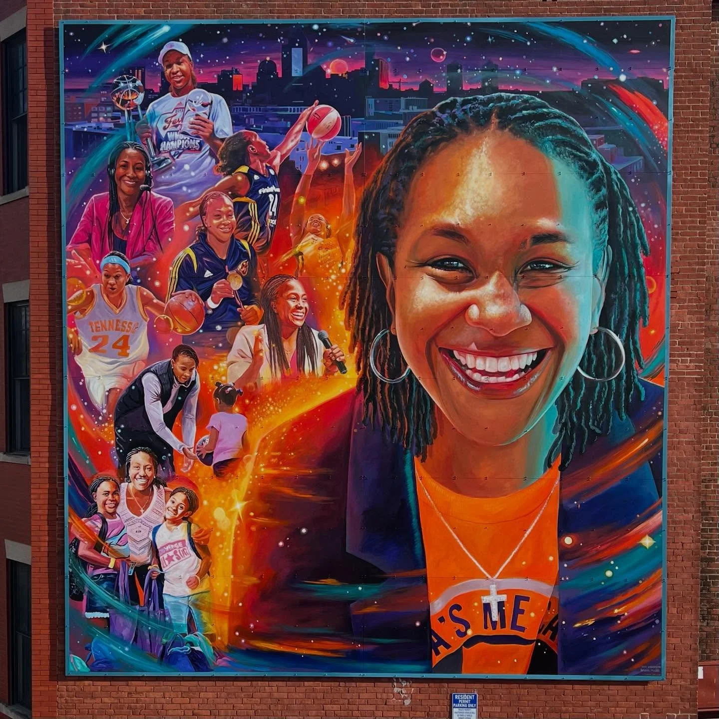 The mural of @catchin24 is complete in Indy! 24&rsquo; x 26&rsquo; mural on metal panels. Thanks to @artscouncilindy for bringing me in for this project!  Thanks to my team @brookesart._ and @chriscarlsonart for making a VERY hot 2 weeks on a lift ve