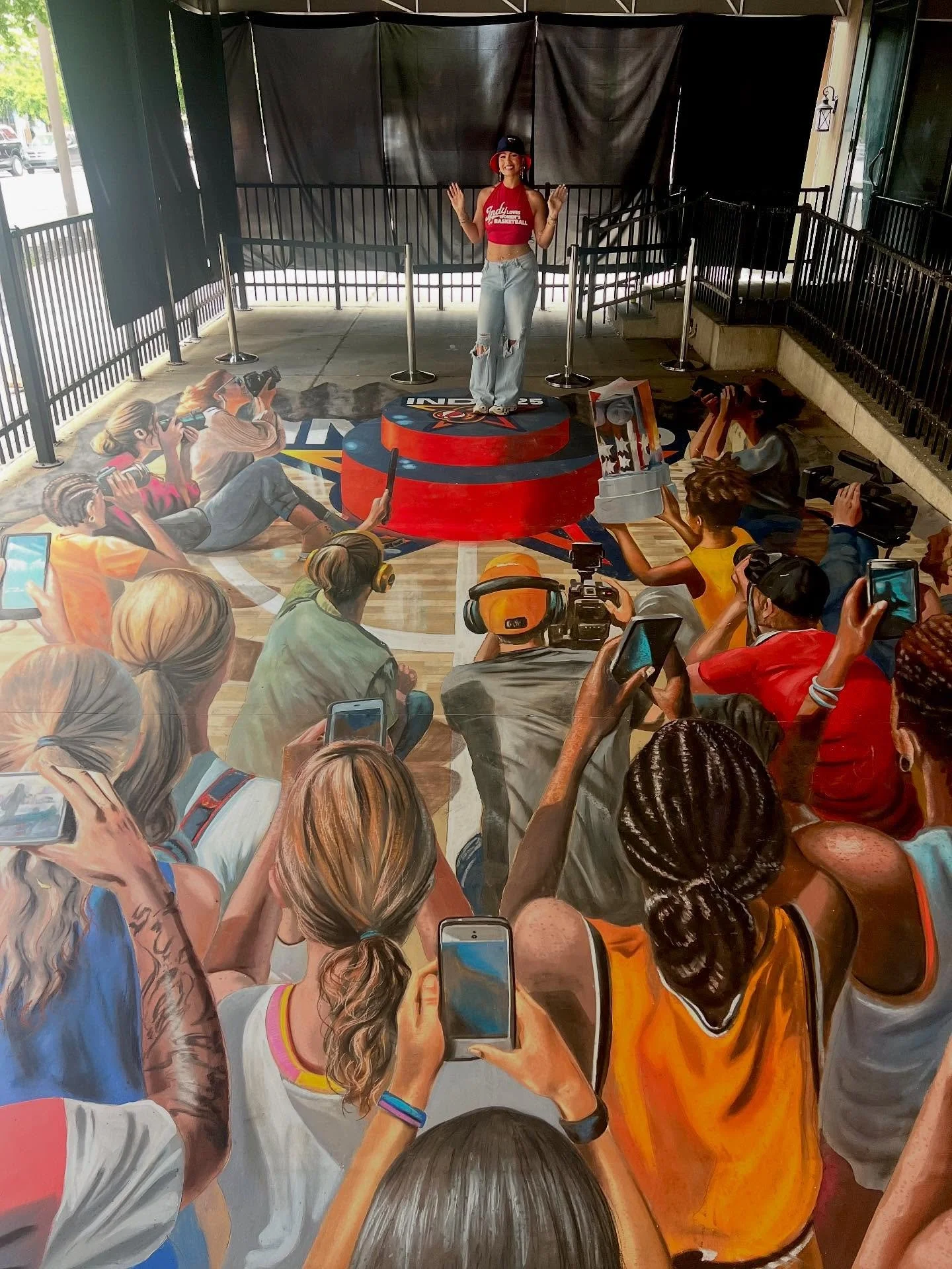 New chalk art for the AT&amp;T WNBA All-Star 2025!!! The art is at the corner of Washington and Illinois. I worked on this piece with @chriscarlsonart. Thanks to the WNBA All-Star 2025 Host Committee for bringing us in for this project! #wnbaallstar2