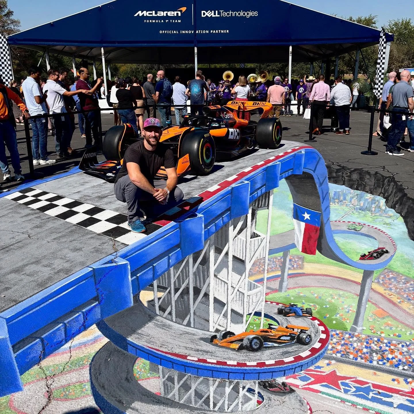 All wrapped up here in Austin with the new 3D painting for @mclaren and @dell!  Very cool to paint a piece showcasing their show car. Thanks to @lacymaxwellexperiential for bringing in @chriscarlsonart and myself!!