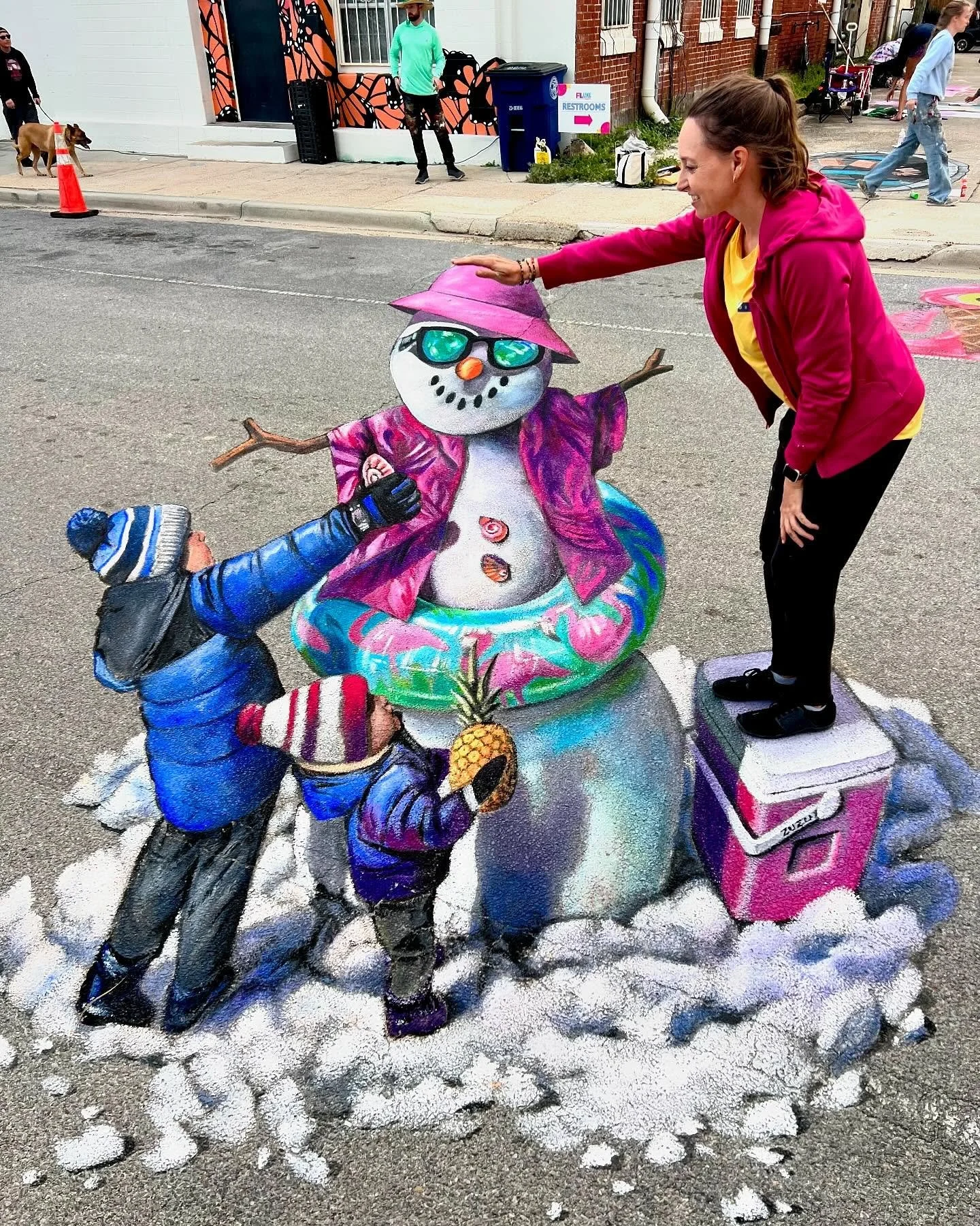 So great to make art alongside some very talented chalk artists at @flluxeartsfestival in Panama City, FL. This time I brought some Indiana snow down with me.