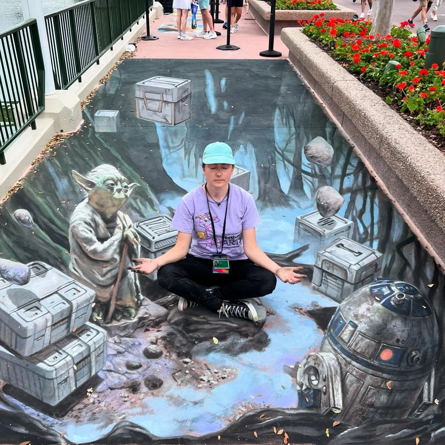 My last chalk piece of this year&rsquo;s EPCOT International Festival of the Arts. Guests can head to Dagobah to train with yoda. :)