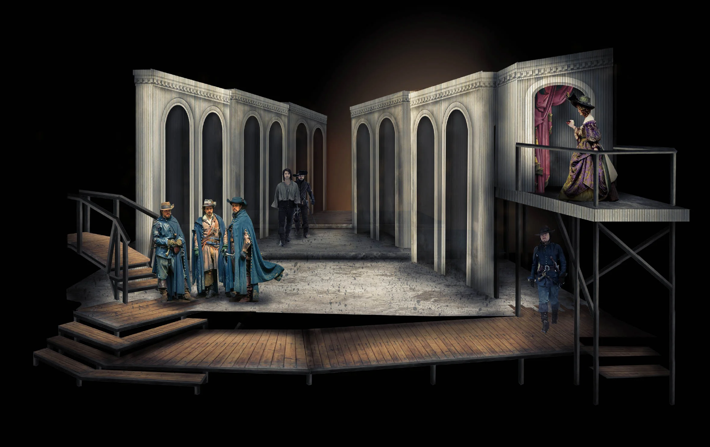 exterior scene Photoshop sketch , by assistant designer Vince Salpietro