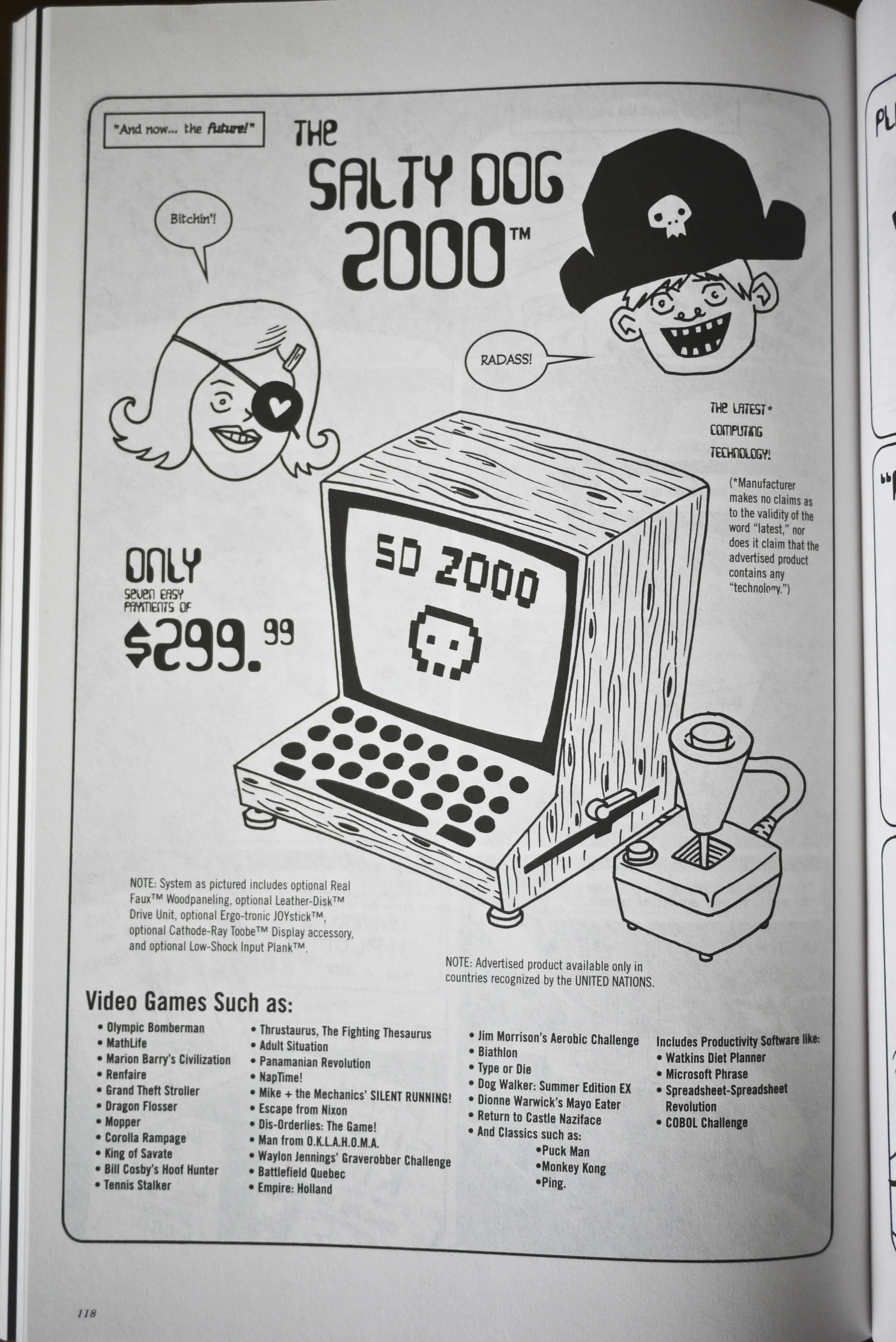 Another fake advertisement from the comic - the Salty Dog home entertainment system.
