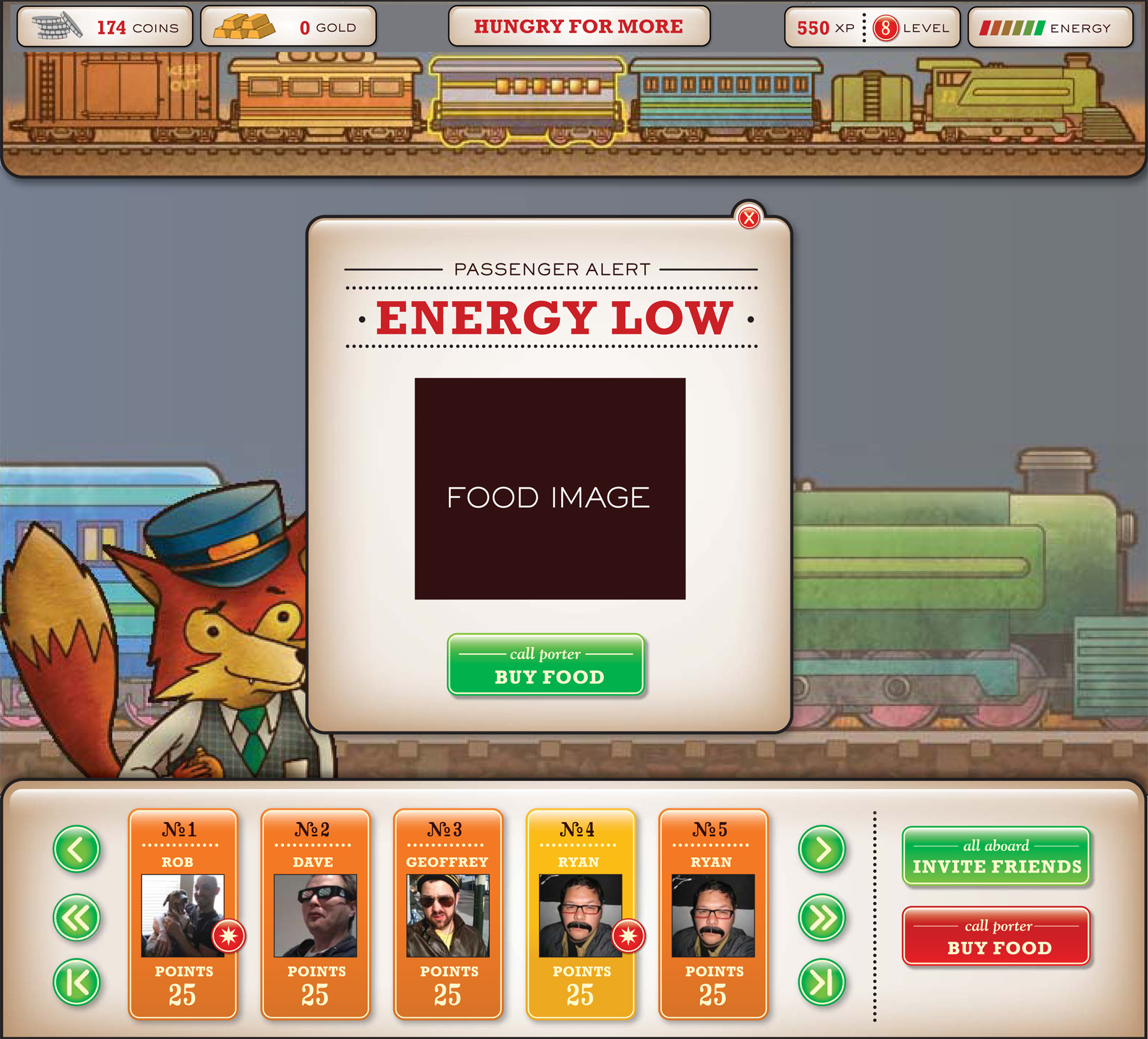 The main gamescreen &amp; UI.