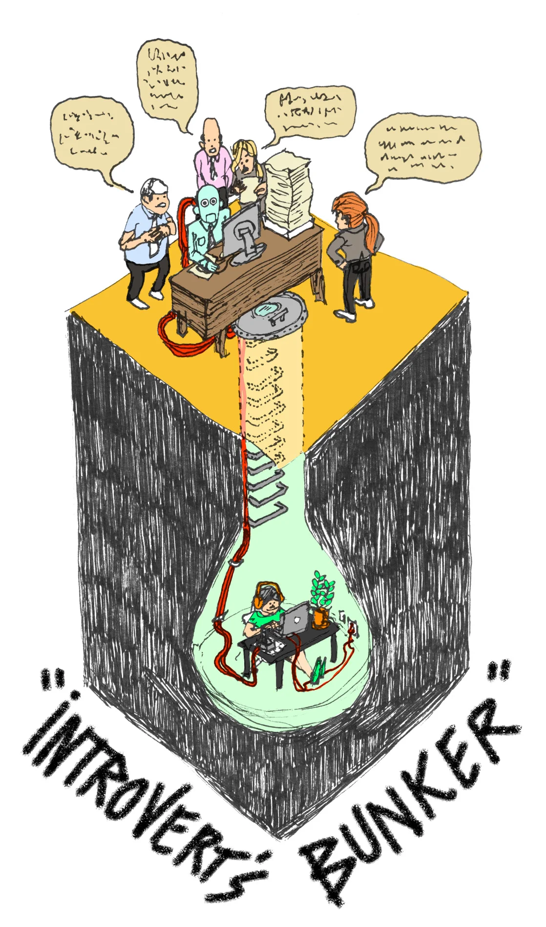 "The Introvert's Bunker" - concept art for a short animation project.