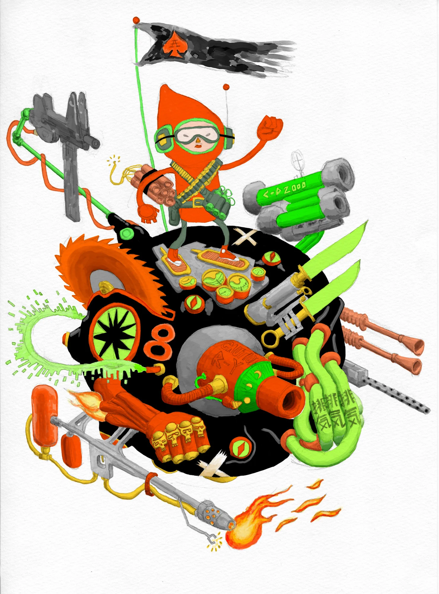 "Katamari Mayhem" - Concept art for a game design mashup.