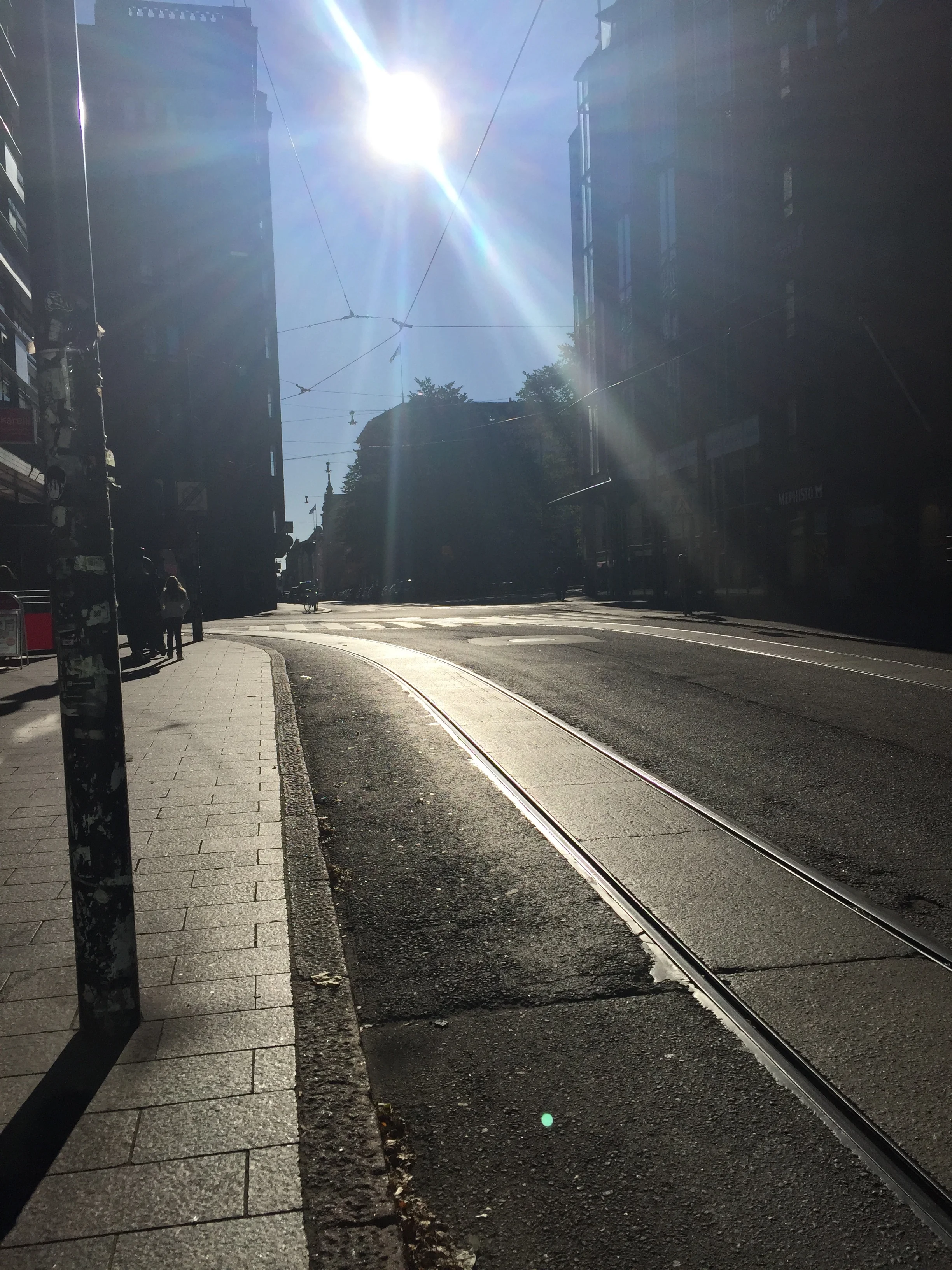 October sun at noon in Helsinki