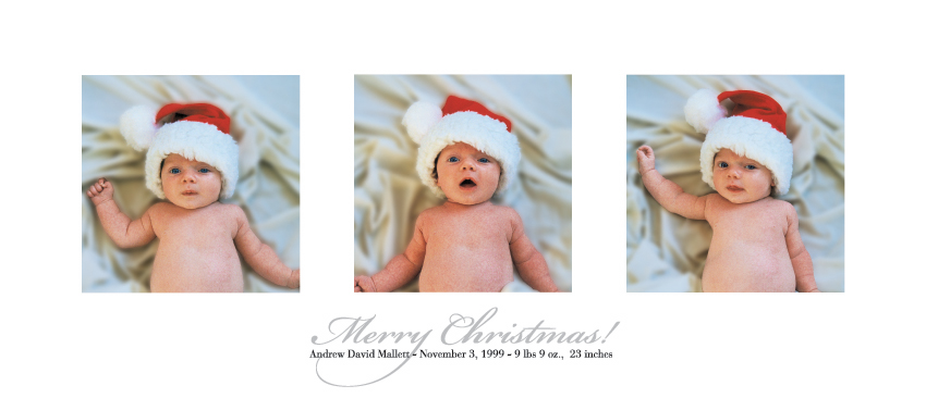 1999 Christmas card and birth announcement