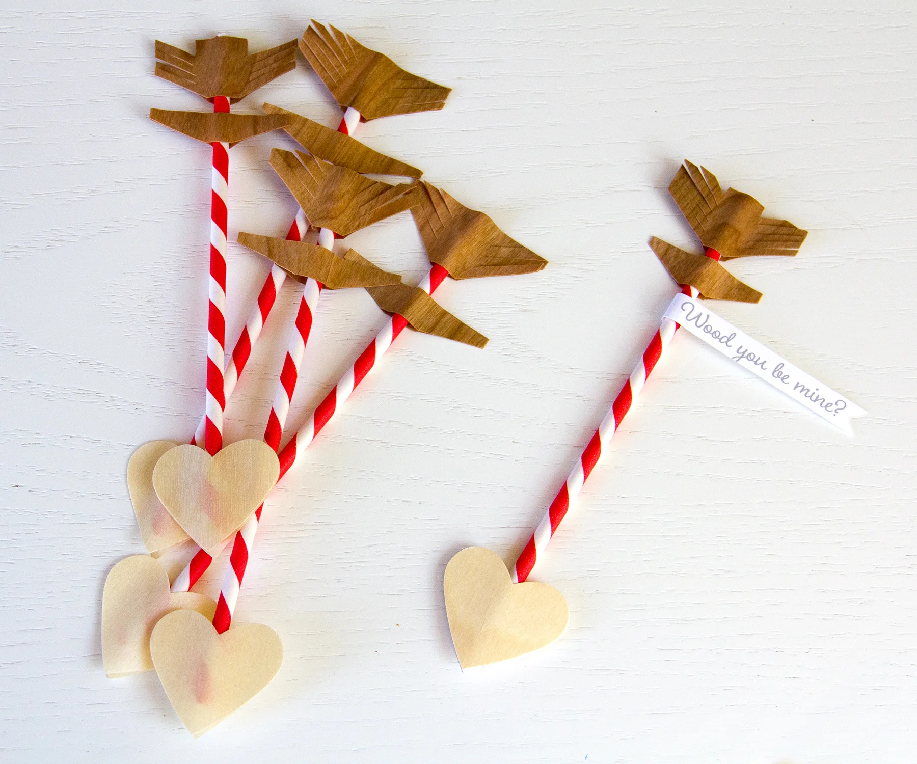 Valentine Paper straw arrows