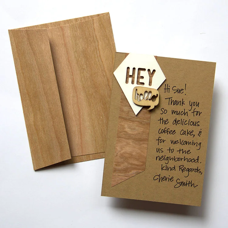 BARC Cherry Wood Envelope & Notecard