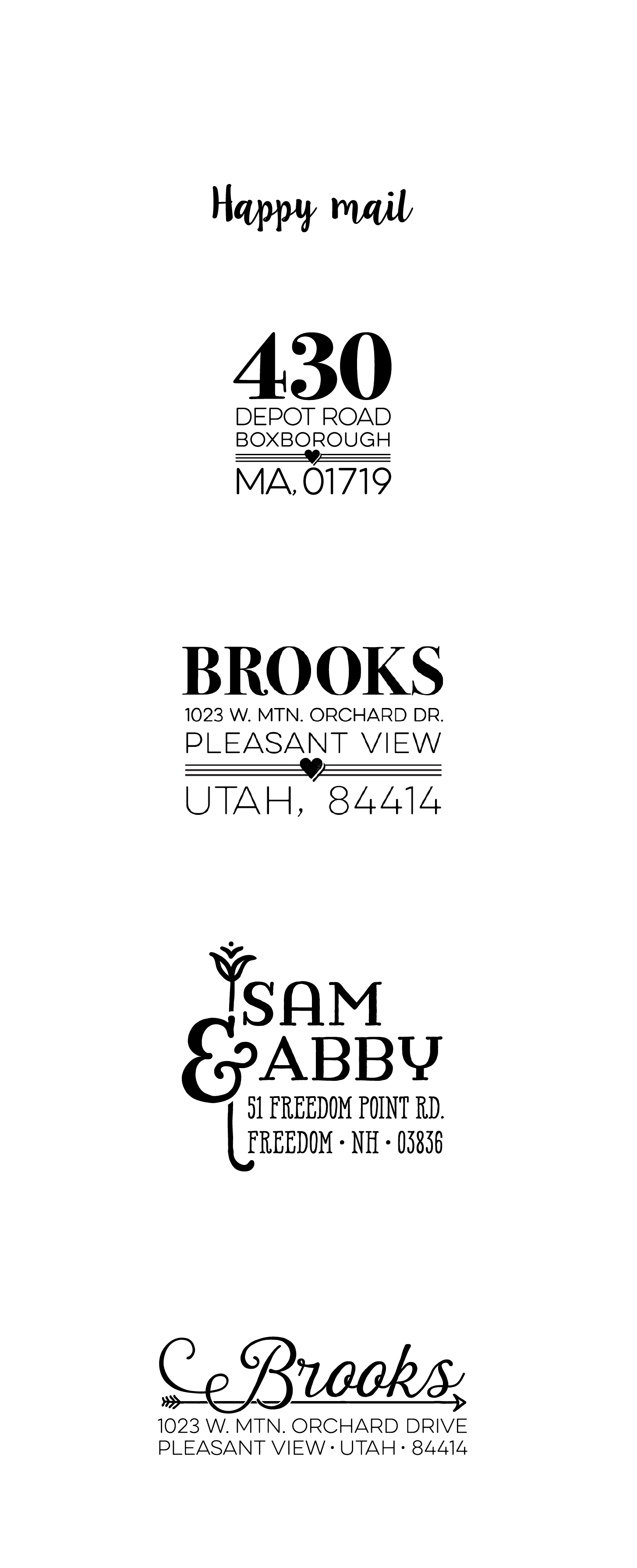 Address Stamp designs