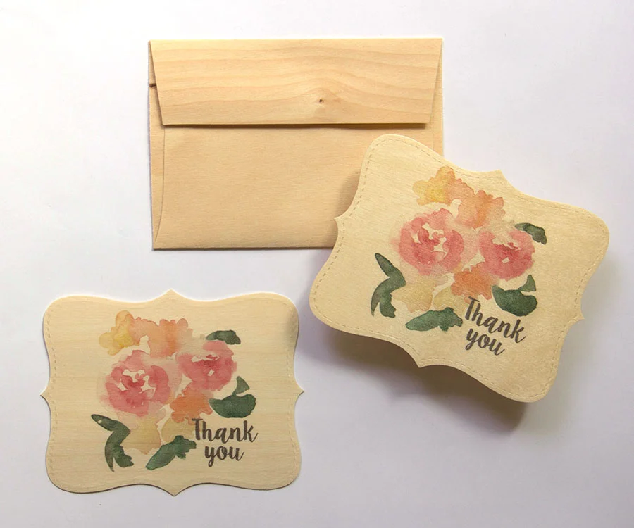 "Watercolor" Wood Notecard