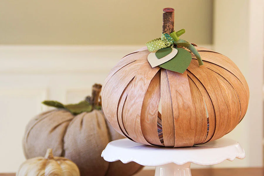 Cherry Wood Paper Pumpkin