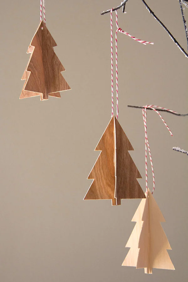3D Wood tree ornaments