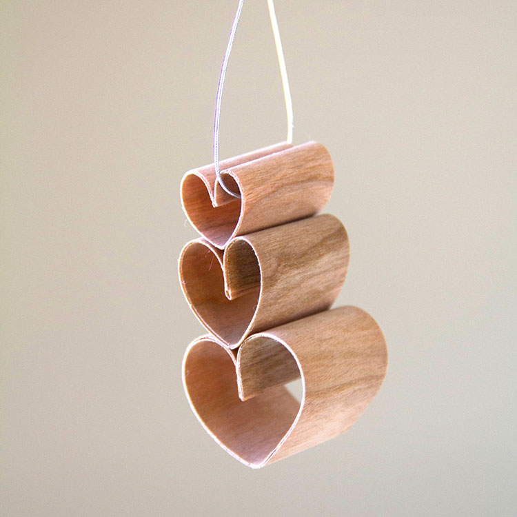 Wood Tape Heart oranment