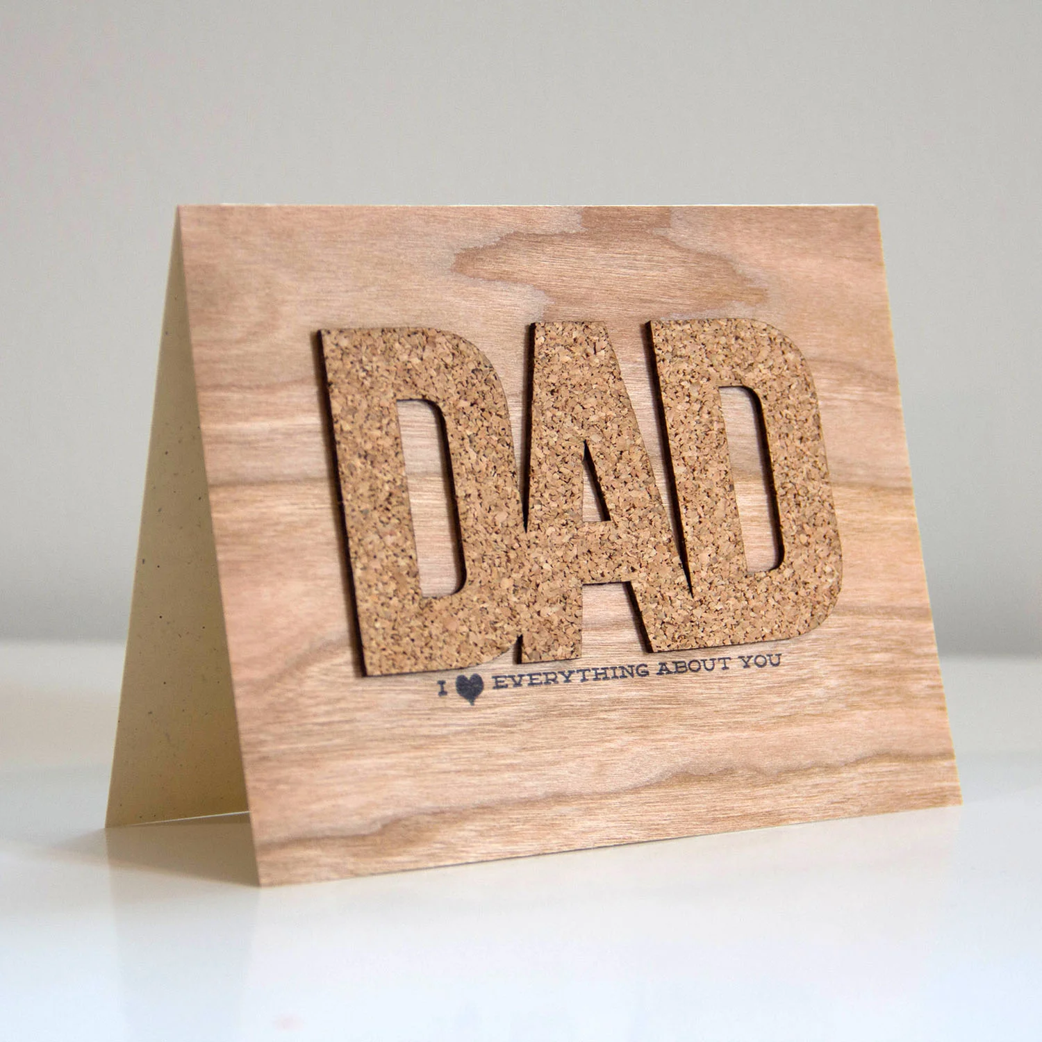 Dad's day card with CORK and Wood