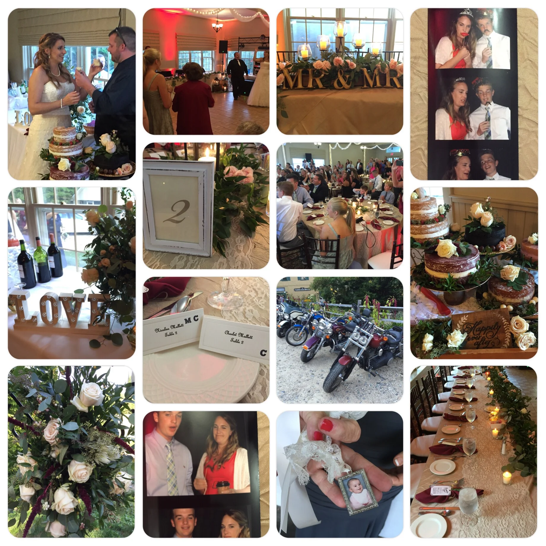 Reception happenings from table 2.