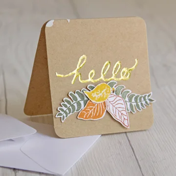 Hello Card with Gold Foil