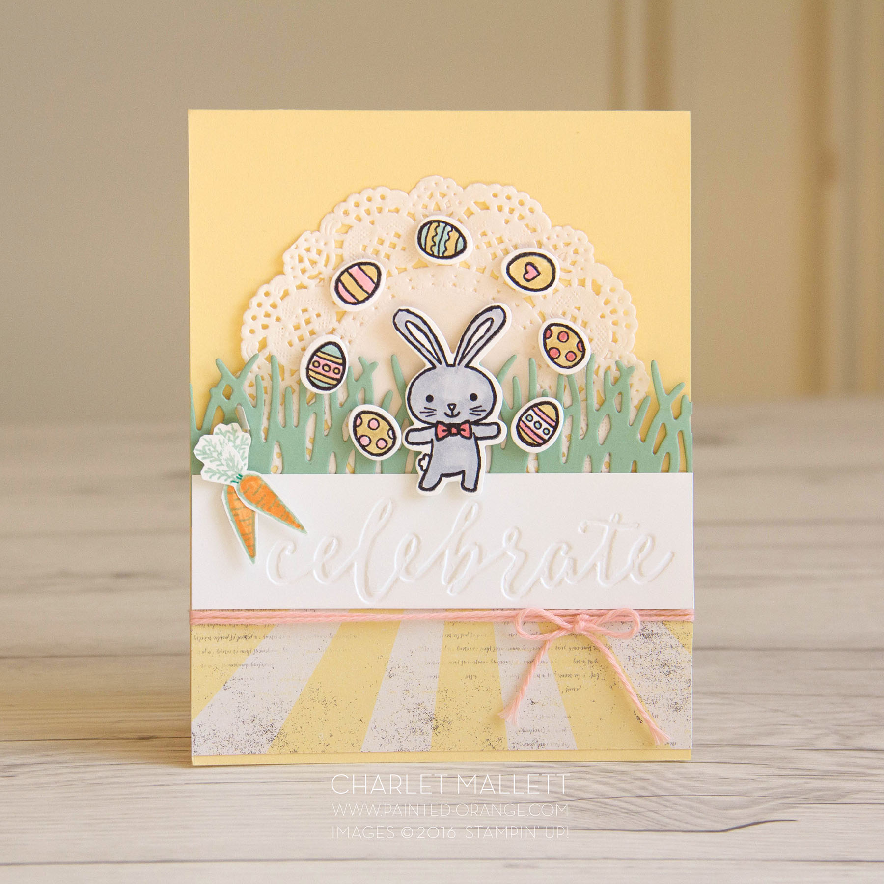 Celebrate Easter Card using the Basket Bunch Stamp set from Stampin' Up! Charlet Mallett