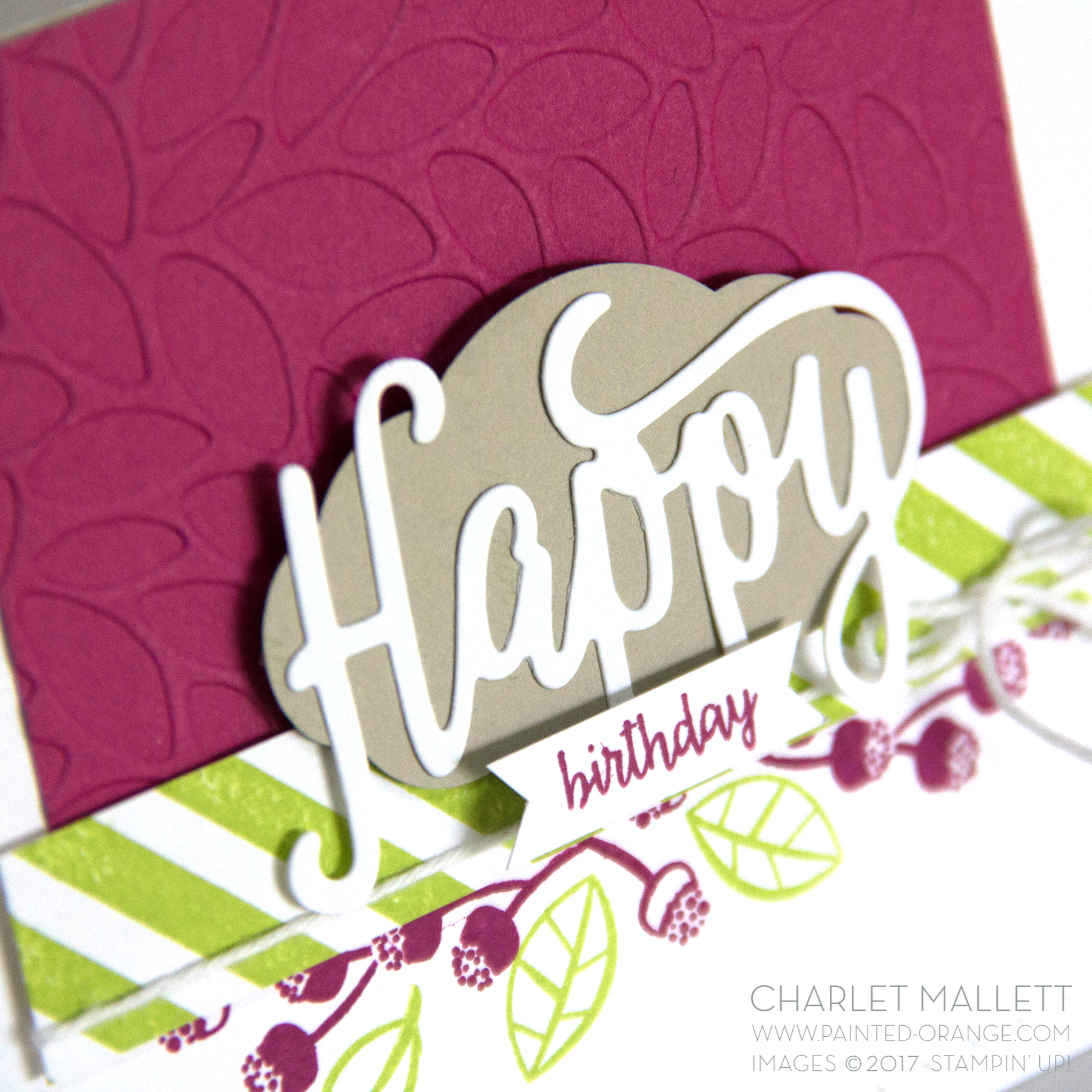 Happy Birthday Gorgeous and Happy Birthday Thinlet from Stampin' Up! 2017 - Charlet Mallett