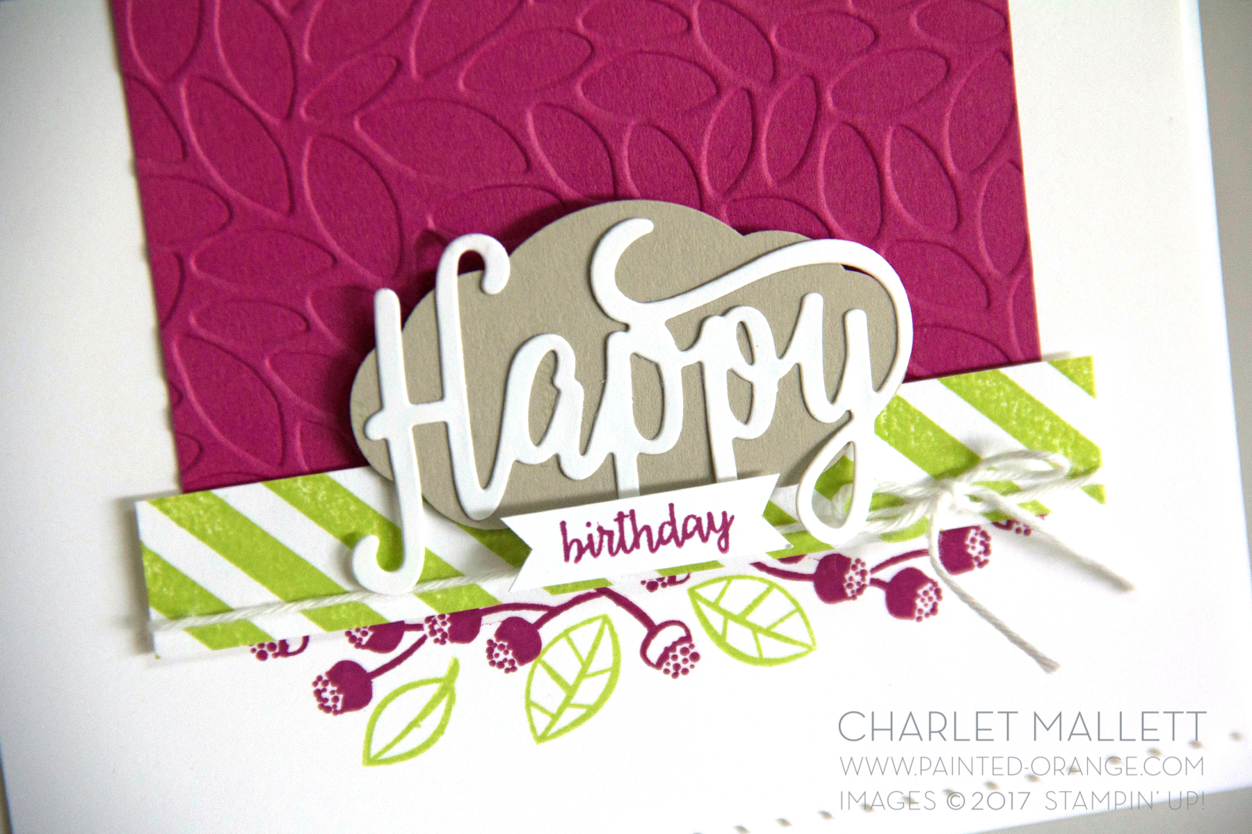 Happy Birthday Gorgeous and Happy Birthday Thinlet from Stampin' Up! 2017 - Charlet Mallett