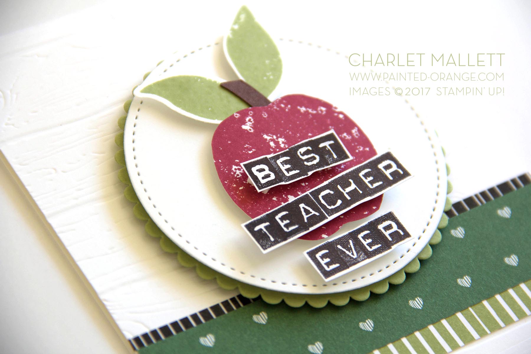 Lemon Zest, Labeler Alphabet - Teacher card. Charlet Mallett - Stampin' Up!