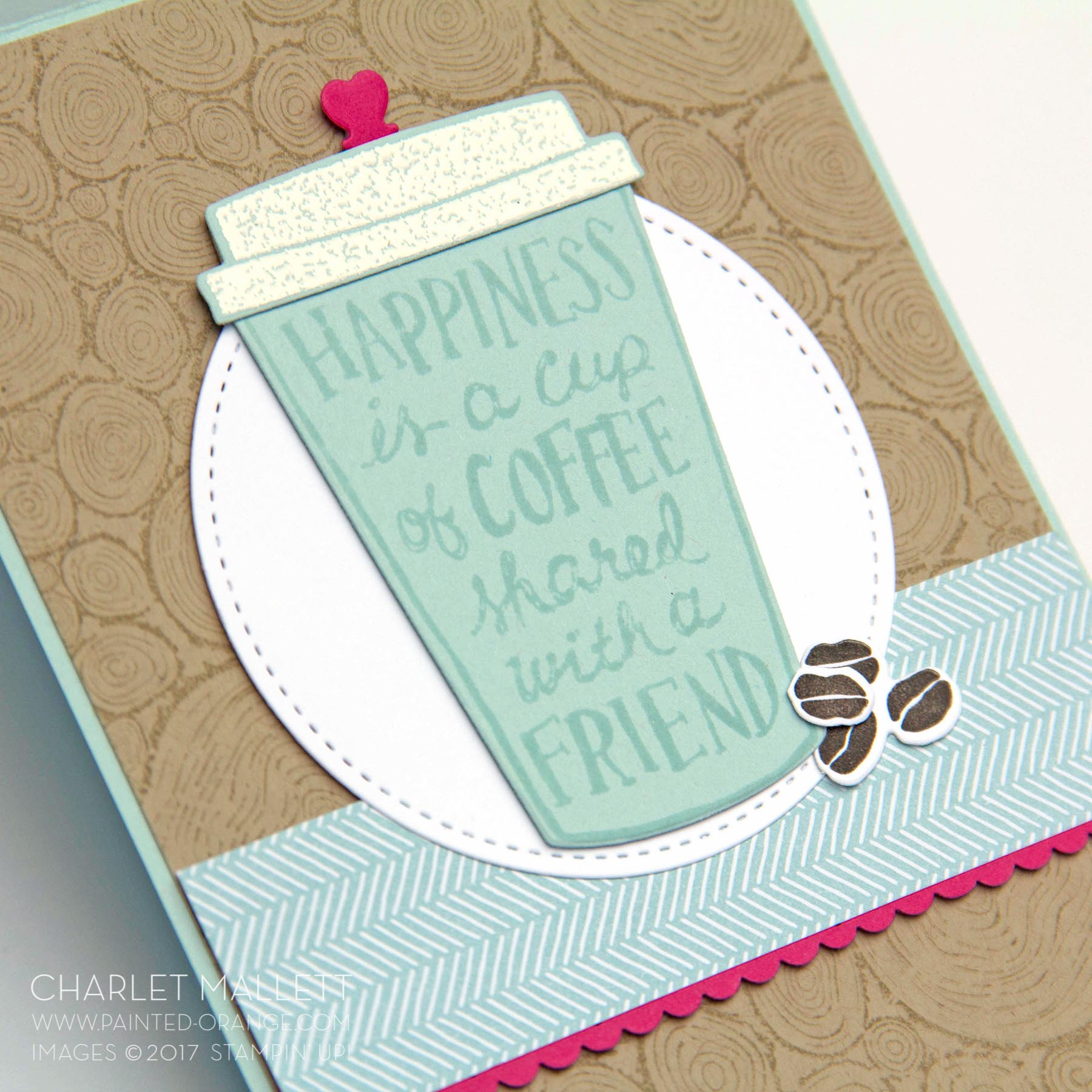 Coffee Café stamp set and Tree Rings Stamp set from Stampin' Up! Project by Charlet Mallett