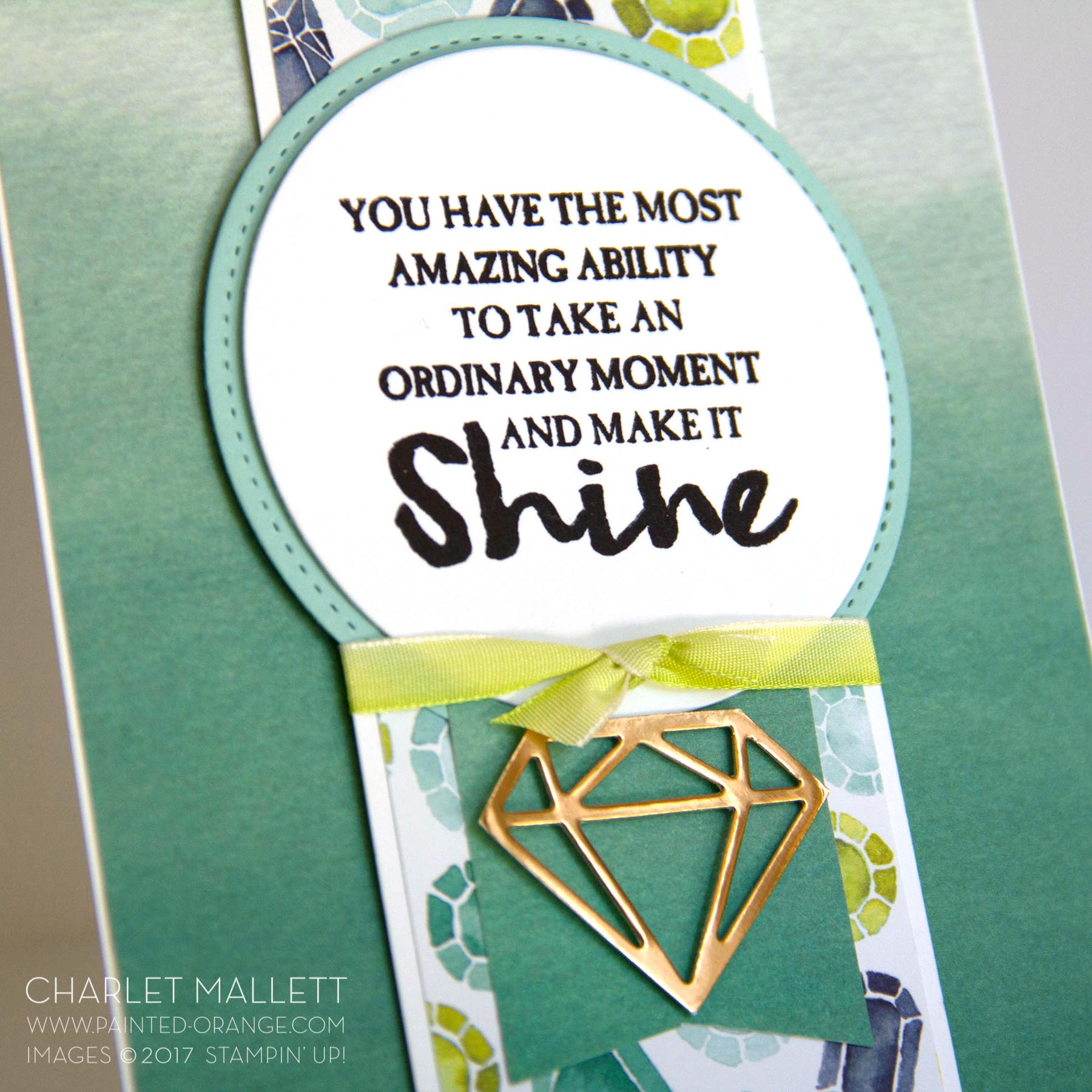 High Tide Shine sentiment is perfect for the GEM card. Charlet Mallett, Stampin, Up!