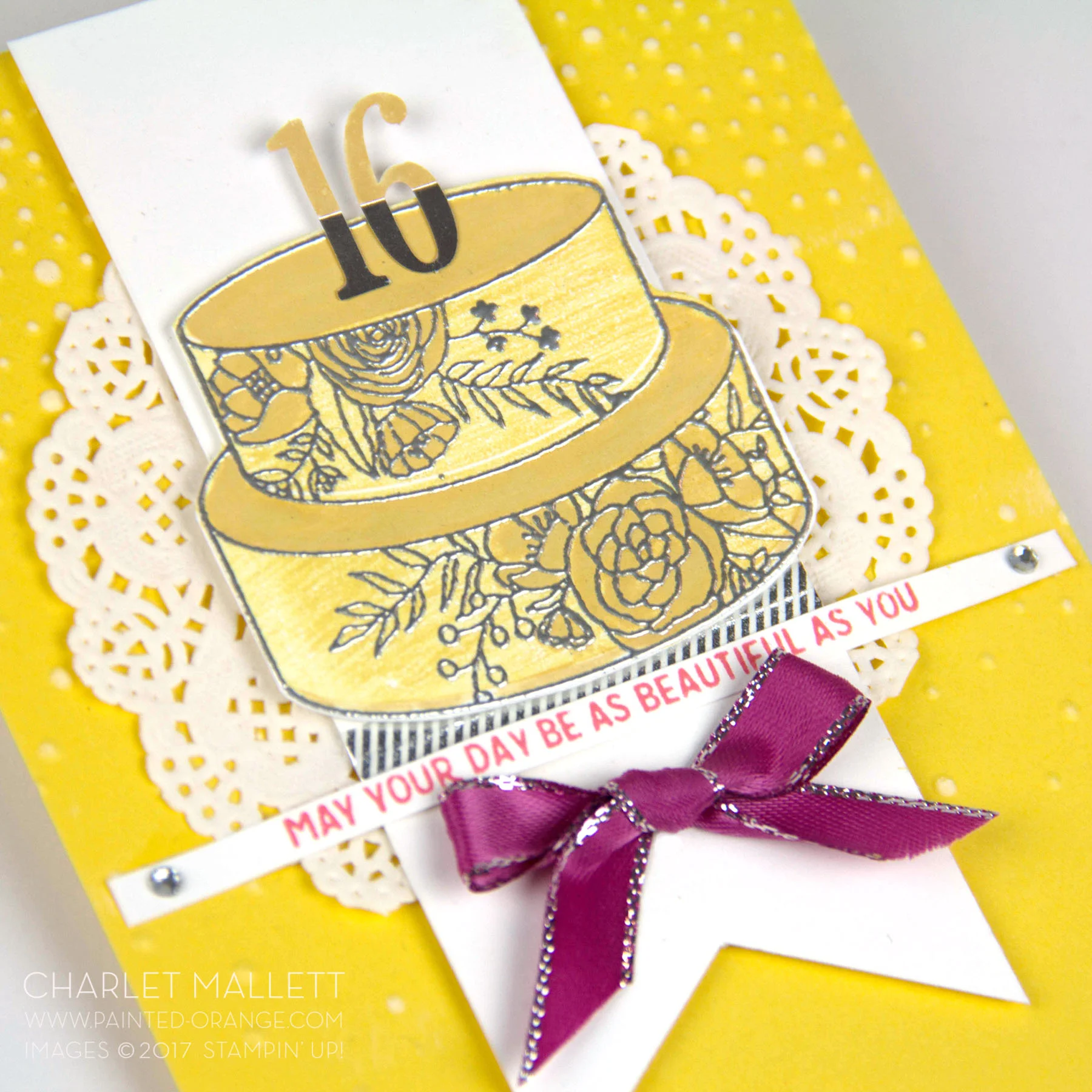 Sweet 16 card - Cake Soiree stamp set - Charlet Mallett - Stampin' Up!