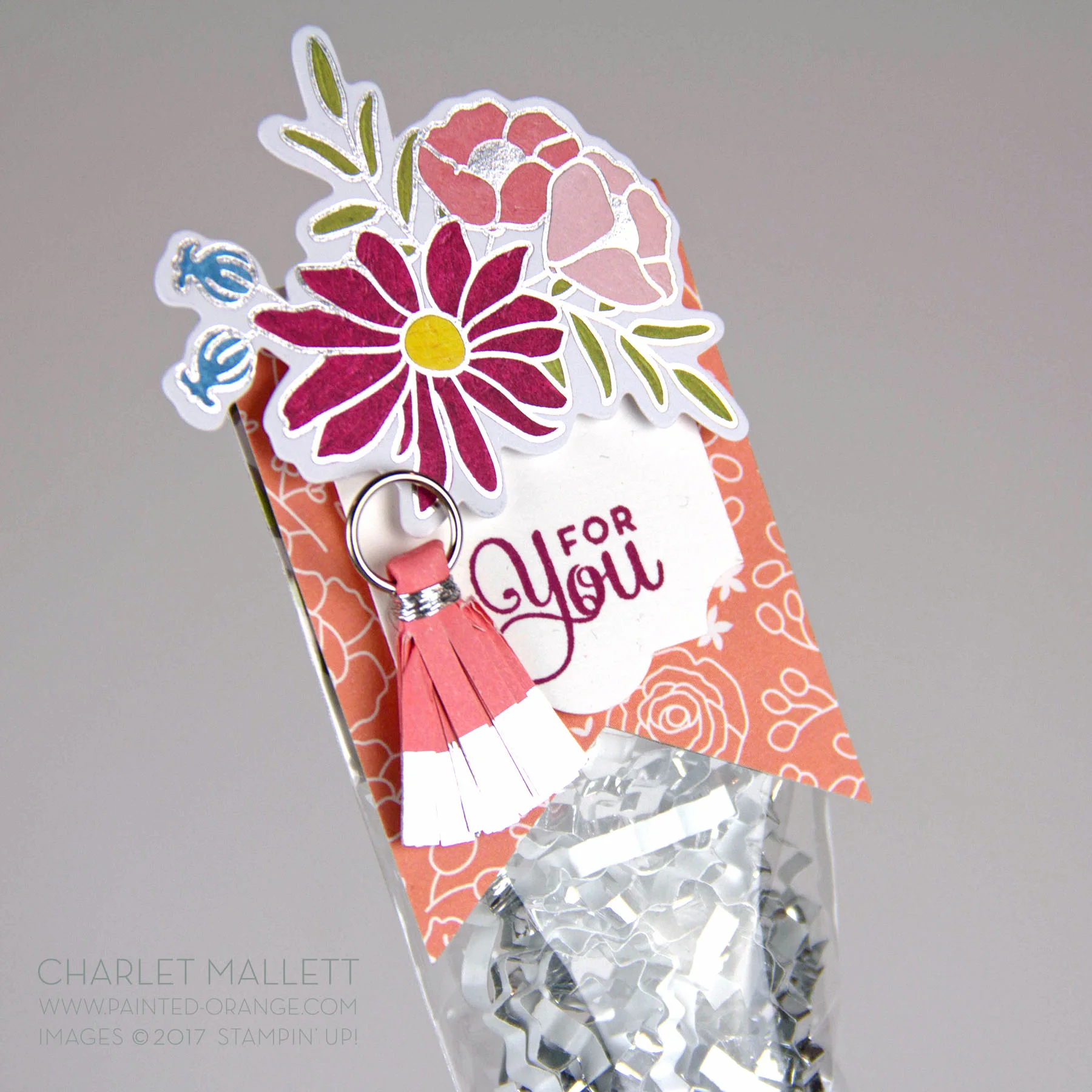 For You bag topper using Cake Soirée collection products - Charlet Mallett, Stampin' Up! Occasions 2018