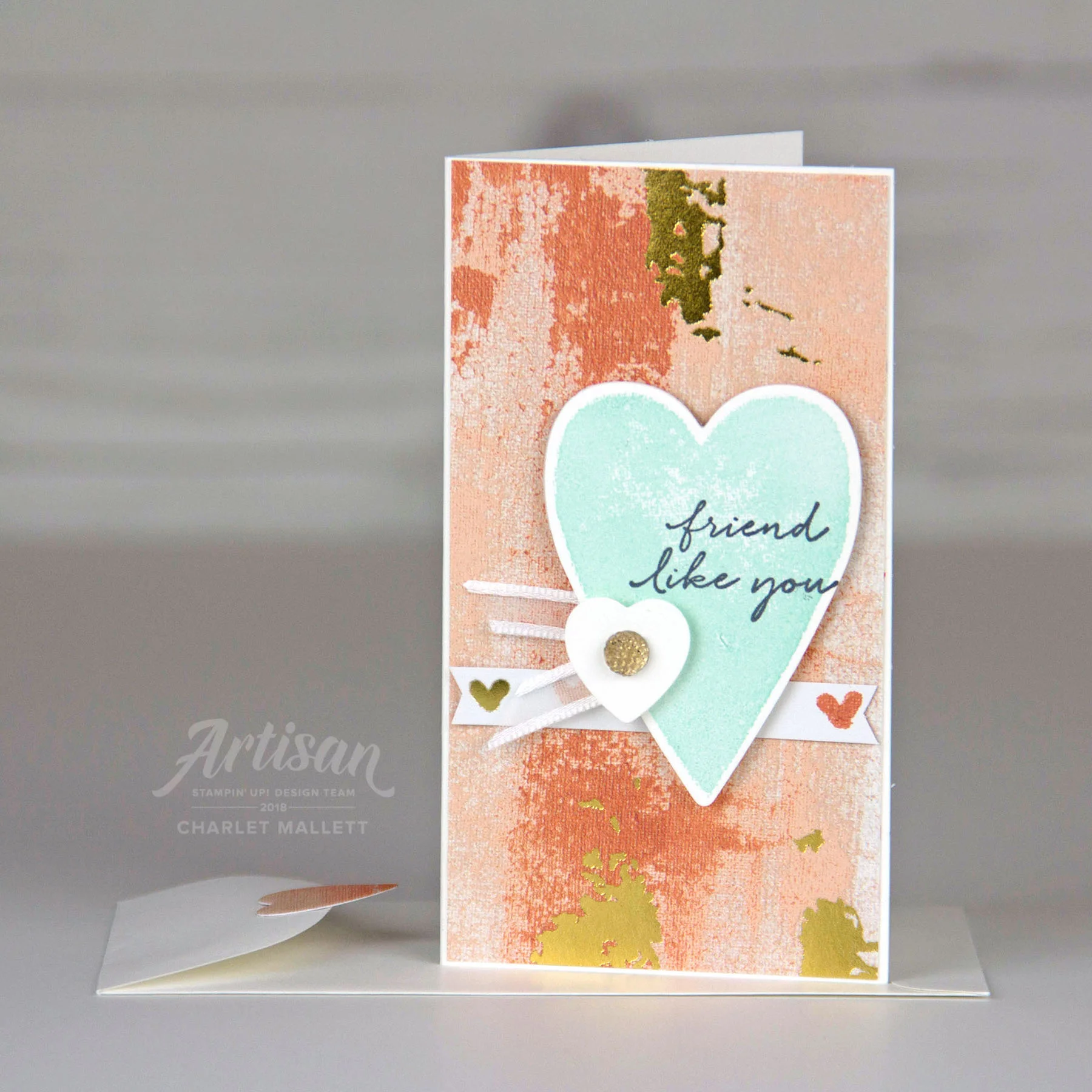 Friend Like You Narrow Note Card - Charlet Mallett, Stampin' Up! 2018 Artisan Design Team